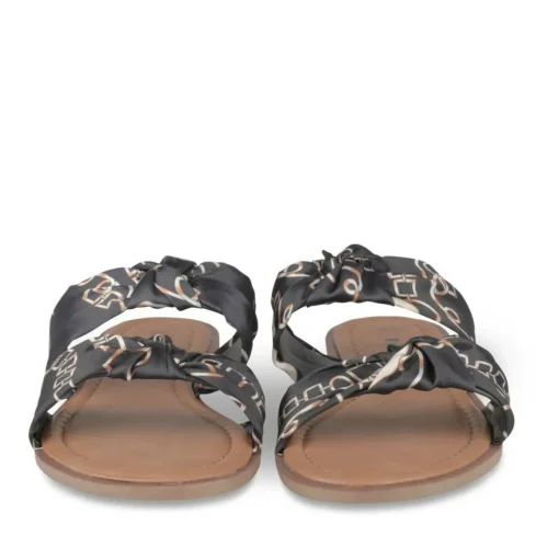 Mules NOIR Femme Motif Chaîne A Enfiler