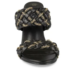 Mules NOIR Femme Motif Chaîne A Enfiler