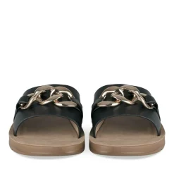 Mules NOIR Femme Motif Chaîne A Enfiler