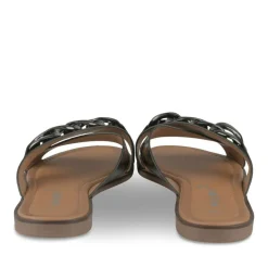 Mules NOIR Femme Motif Chaîne A Enfiler