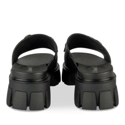 Mules NOIR Femme Motif Chaîne A Enfiler