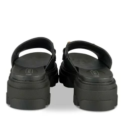 Mules NOIR Femme Motif Chaîne A Enfiler