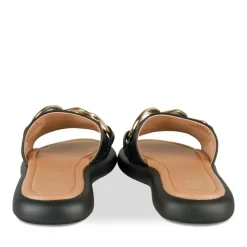 Mules NOIR Femme Motif Chaîne A Enfiler