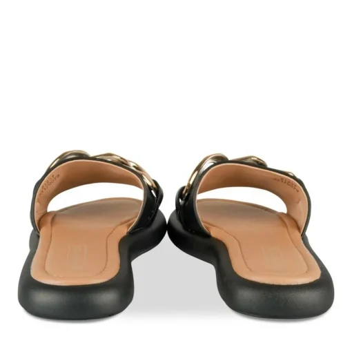 Mules NOIR Femme Motif Chaîne A Enfiler