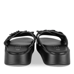 Mules NOIR Femme Motif Chaîne A Enfiler