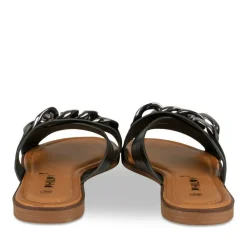 Mules NOIR Femme Motif Chaîne A Enfiler