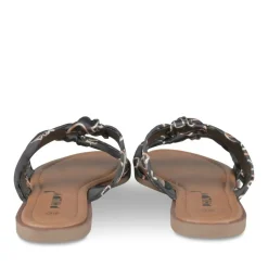 Mules NOIR Femme Motif Chaîne A Enfiler