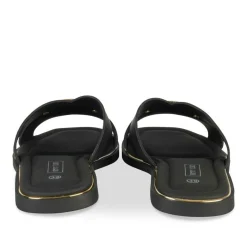 Mules NOIR Femme Motif Chaîne A Enfiler