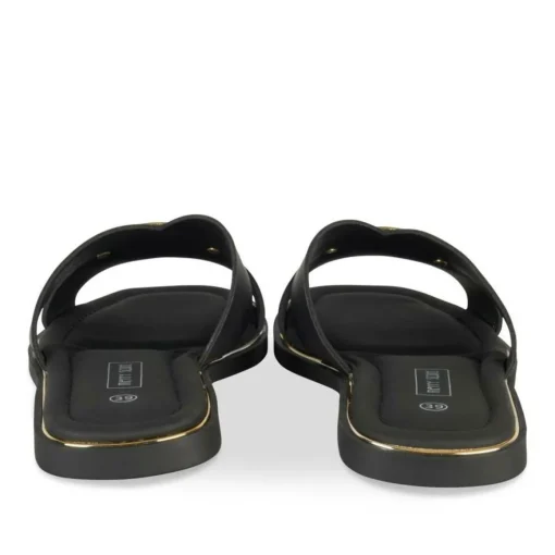 Mules NOIR Femme Motif Chaîne A Enfiler