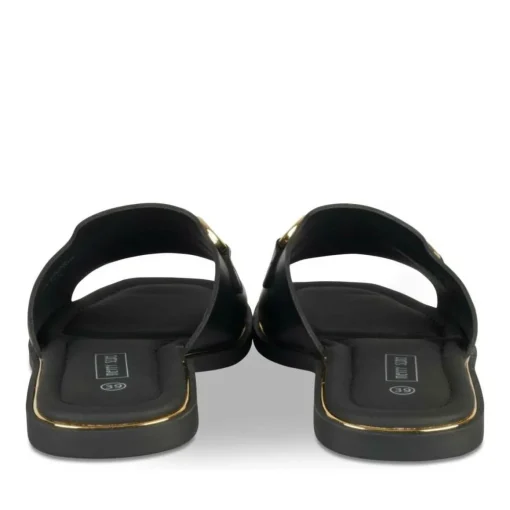 Mules NOIR Femme Motif Chaîne A Enfiler