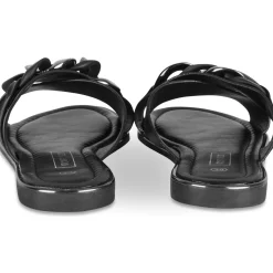 Mules NOIR Femme Motif Chaîne A Enfiler