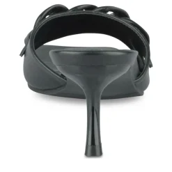 Mules NOIR Femme Motif Chaîne A Enfiler