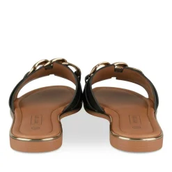 Mules NOIR Femme Motif Chaîne A Enfiler