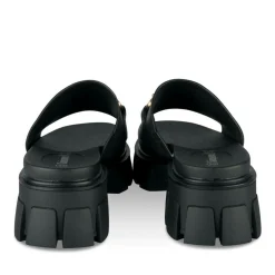 Mules NOIR Femme Motif Chaîne A Enfiler