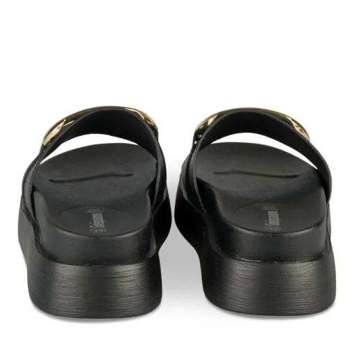 Mules NOIR Femme Motif Chaîne A Enfiler