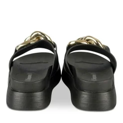 Mules NOIR Femme Motif Chaîne A Enfiler
