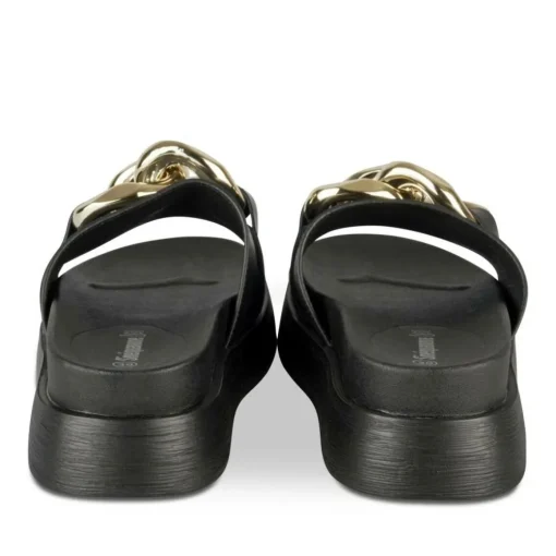 Mules NOIR Femme Motif Chaîne A Enfiler