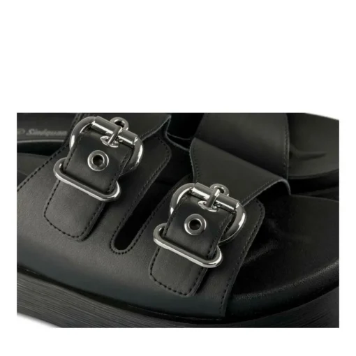 Mules NOIR Femme Motif Chaîne A Enfiler