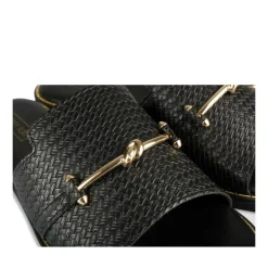 Mules NOIR Femme Motif Chaîne A Enfiler