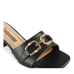 Mules NOIR Femme Motif Chaîne A Enfiler