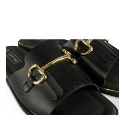 Mules NOIR Femme Motif Chaîne A Enfiler