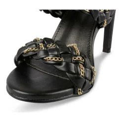 Mules NOIR Femme Motif Chaîne A Enfiler