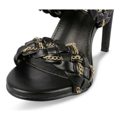 Mules NOIR Femme Motif Chaîne A Enfiler