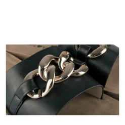 Mules NOIR Femme Motif Chaîne A Enfiler