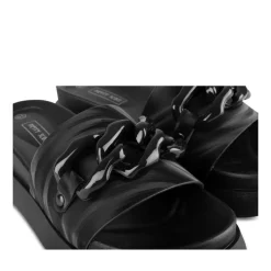 Mules NOIR Femme Motif Chaîne A Enfiler