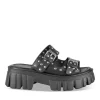 Mules NOIR Femme Motif Clouté A Enfiler