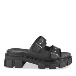 Mules NOIR Femme Motif Clouté A Enfiler