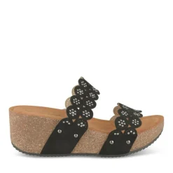 Mules NOIR Femme Motif Clouté A Enfiler