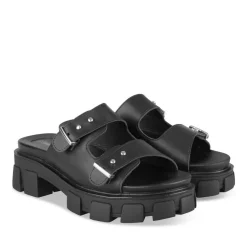 Mules NOIR Femme Motif Clouté A Enfiler
