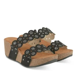 Mules NOIR Femme Motif Clouté A Enfiler