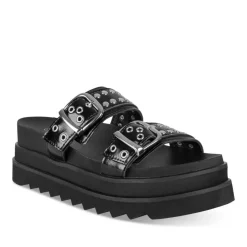 Mules NOIR Femme Motif Clouté A Enfiler