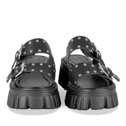 Mules NOIR Femme Motif Clouté A Enfiler