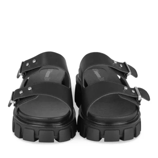 Mules NOIR Femme Motif Clouté A Enfiler