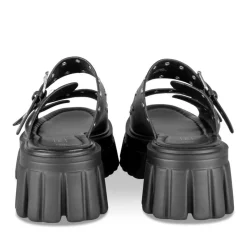 Mules NOIR Femme Motif Clouté A Enfiler
