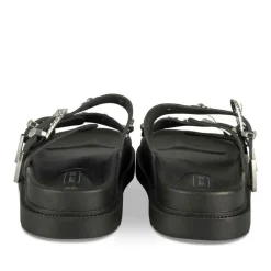 Mules NOIR Femme Motif Clouté A Enfiler