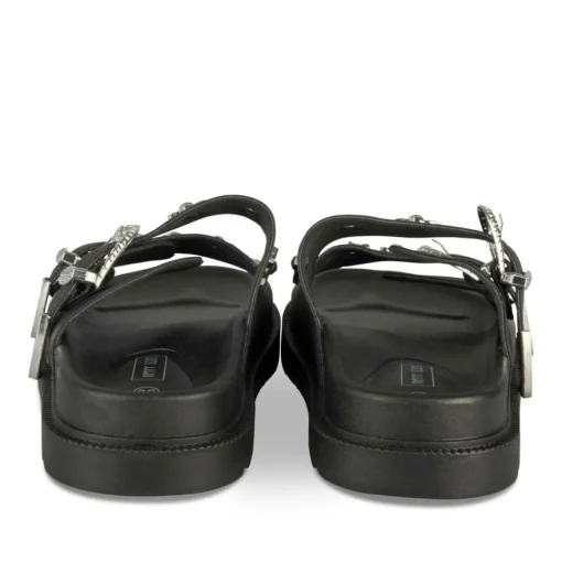 Mules NOIR Femme Motif Clouté A Enfiler
