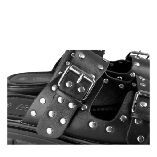 Mules NOIR Femme Motif Clouté A Enfiler