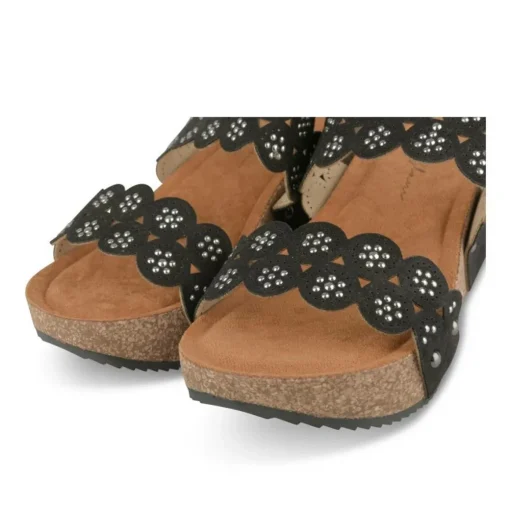 Mules NOIR Femme Motif Clouté A Enfiler