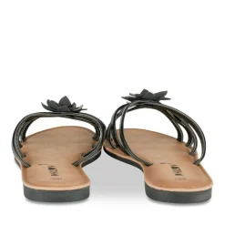 Mules NOIR Femme Motif Fleuri A Enfiler