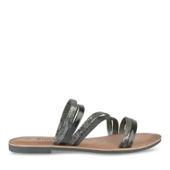Mules NOIR Femme Motif Paillettes A Enfiler