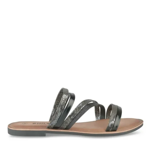 Mules NOIR Femme Motif Paillettes A Enfiler