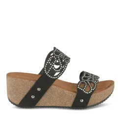 Mules NOIR Femme Motif Paillettes A Enfiler