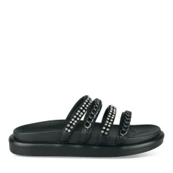 Mules NOIR Femme Motif Paillettes A Enfiler