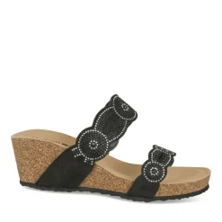 Mules NOIR Femme Motif Paillettes A Enfiler