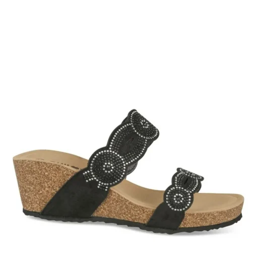 Mules NOIR Femme Motif Paillettes A Enfiler