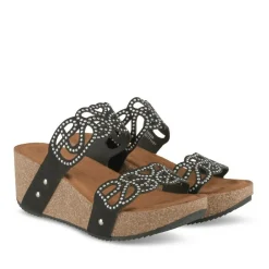 Mules NOIR Femme Motif Paillettes A Enfiler